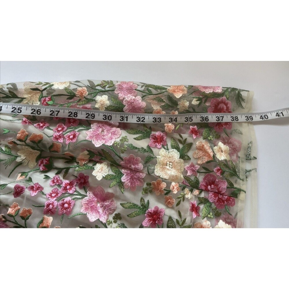 Tahari Dress Spring Summer Flower Embroidery Cold Shoulder - Picture 12 of 16